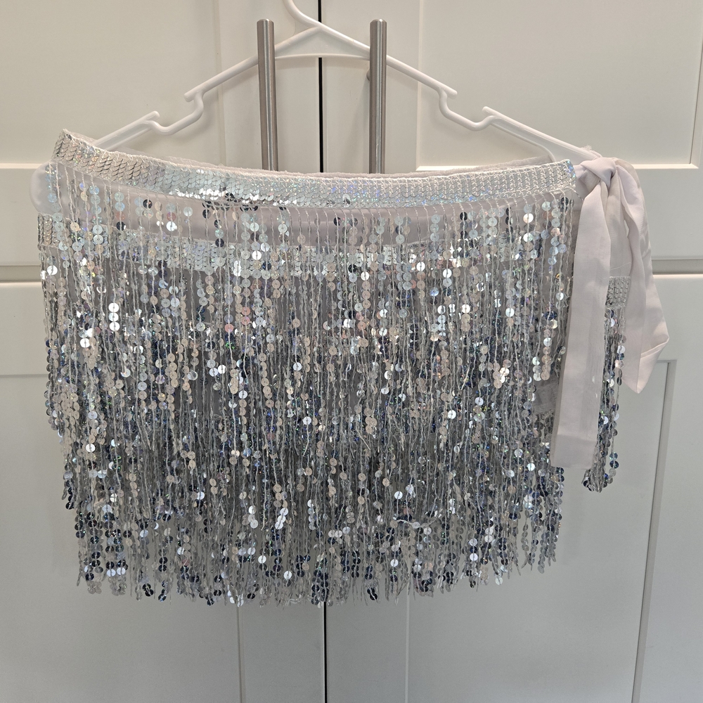 Source Unknown Silver Sequin Fringe Two-Piece Set - Picture 7 of 16